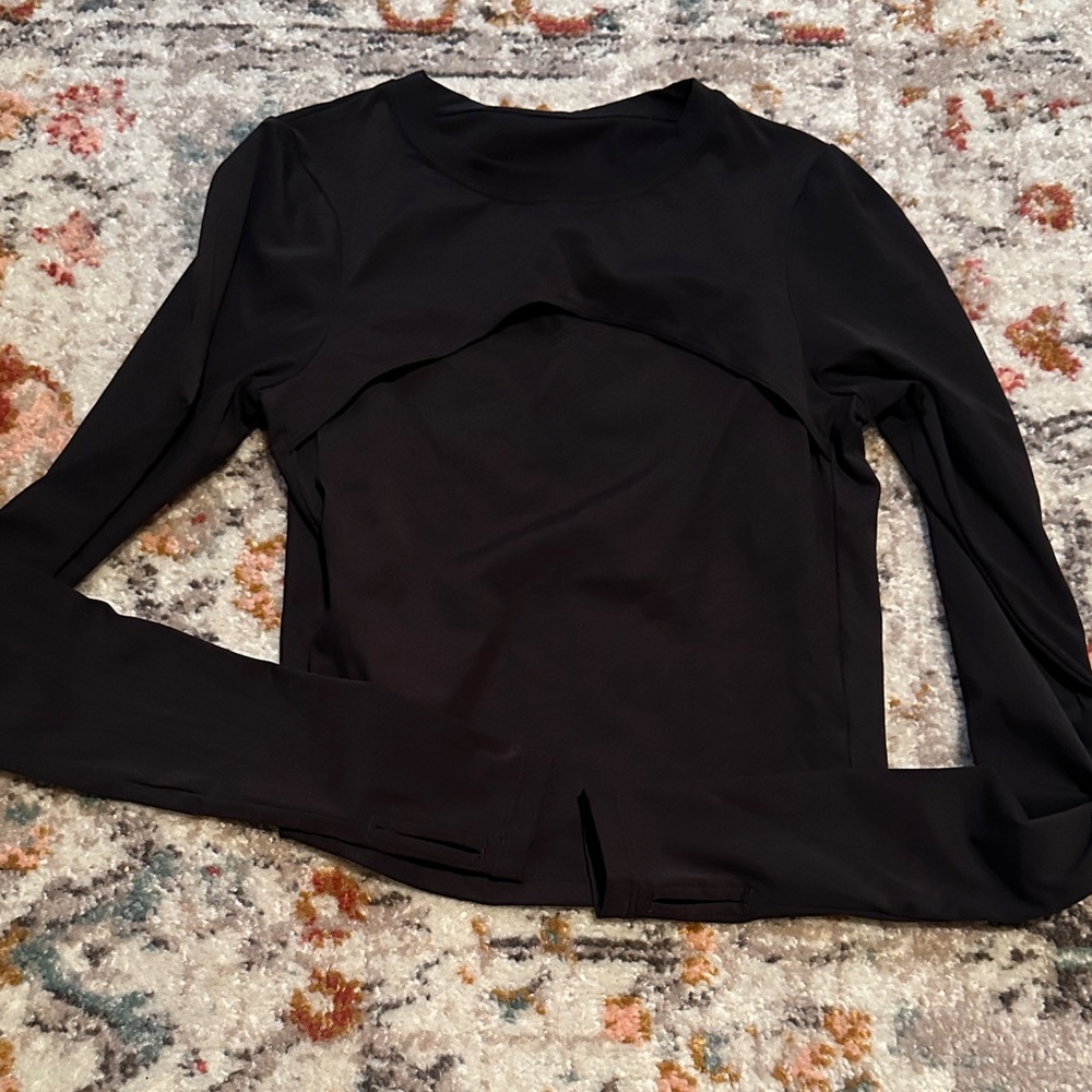 Alphalete Black Long-Sleeve Crop Top